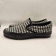 VANS MEN'S 7.5 HOUNDSTOOTH BLACK WHITE SLIP ON BLACK OUTSOLE NWOB