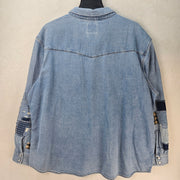 LEVI'S MEN'S 2XL WESTERN RELAXED FIT SHIRT MEDIUM WASH PATCHWORK A19190074