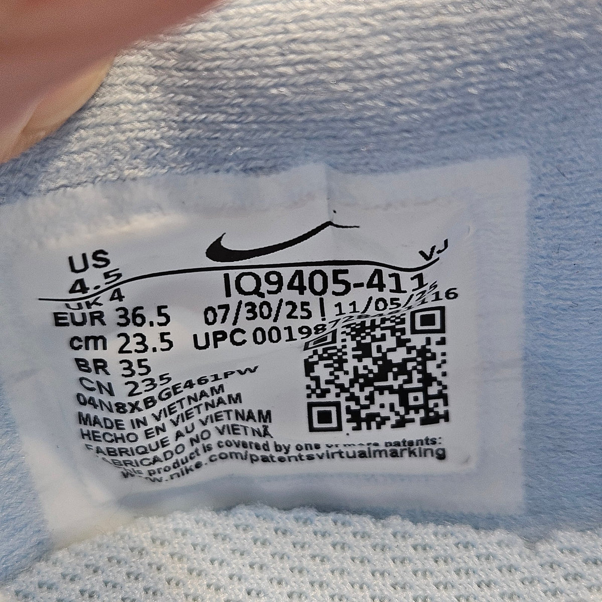 NIKE WOMEN'S 6 MEN'S 4.5 ZOOM FLY 6 ICE BLUE FOX WHITE IQ9405-411 RUN SNEAKER