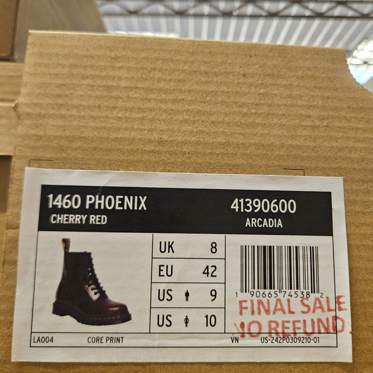 DR MARTEN MEN'S 9 ARCADIA CHERRY RED 1460 INFERNO 41764600