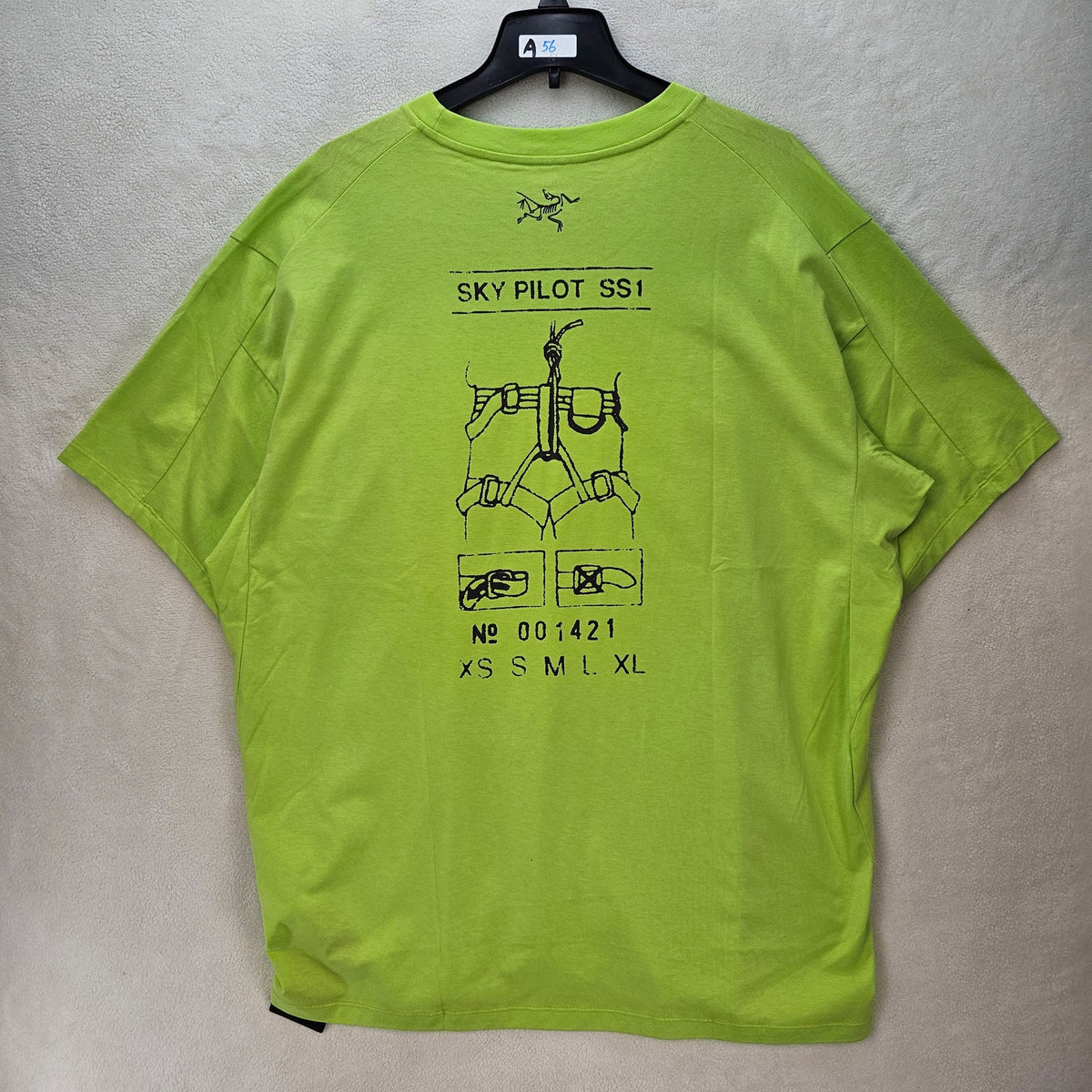 ARC'TERYX MEN'S XXL KRAGG SL COTTON SKY PILOT SS TSHIRT MANTIS BLACK