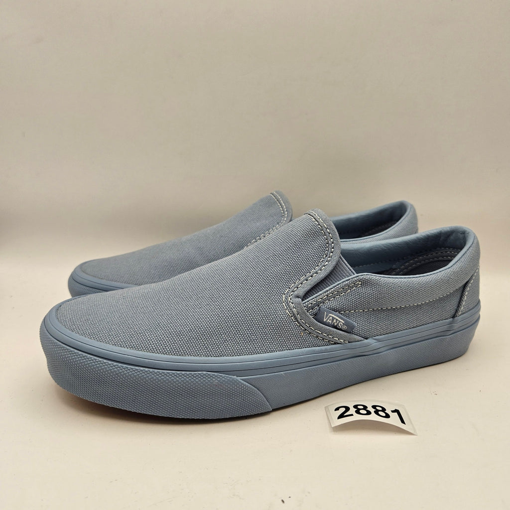 VANS WOMEN'S 7.5 CLASSIC SLIP ON PASTEL MONO DUSTY BLUE NWOB