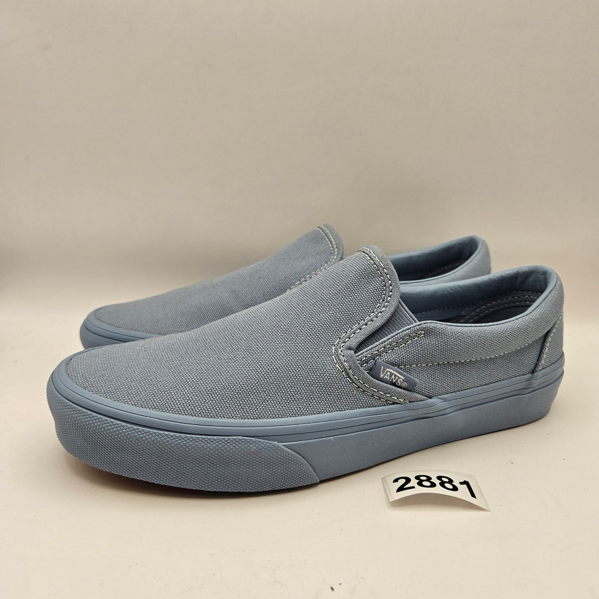 VANS WOMEN'S 7.5 CLASSIC SLIP ON PASTEL MONO DUSTY BLUE NWOB