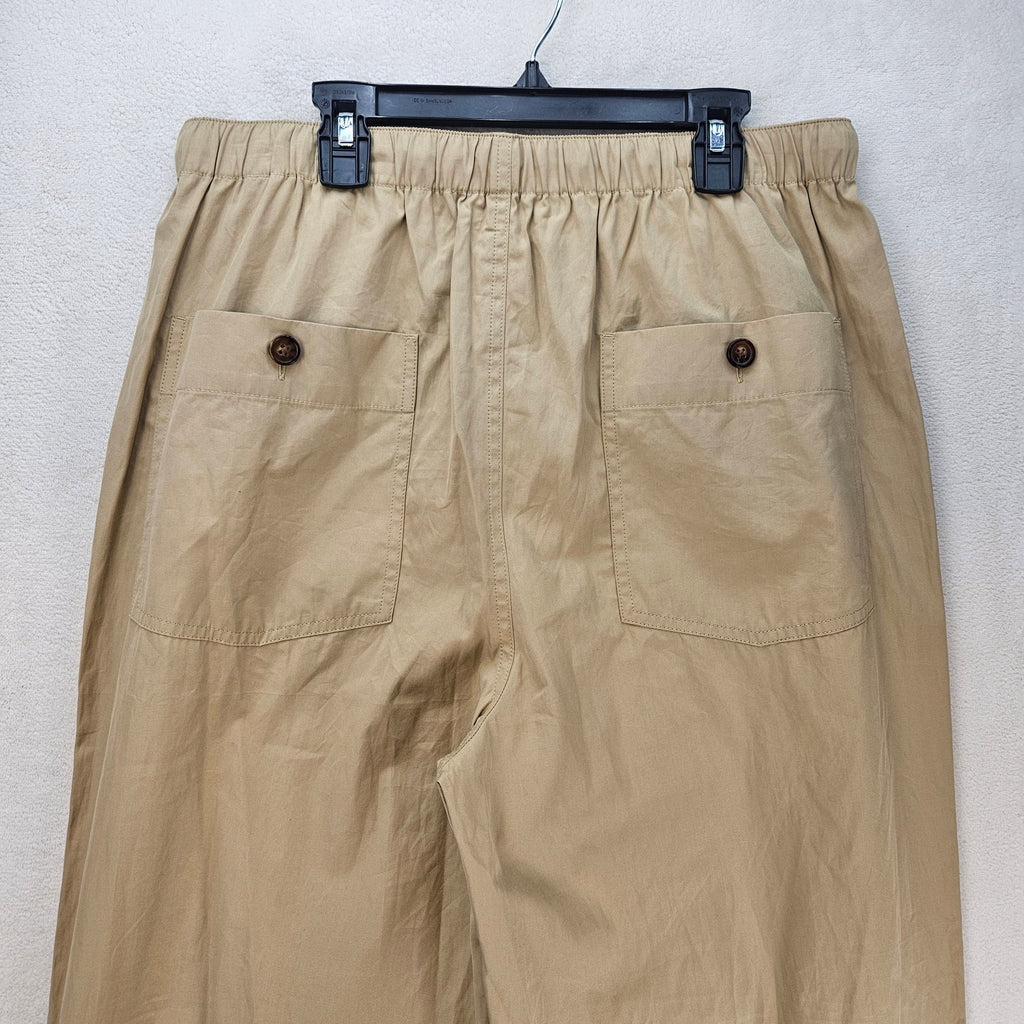 RAG & BONE ADINA WOMEN'S M COTTON PANT LIGHT BROWN WIDE LEG UTILITY CARGO NWT