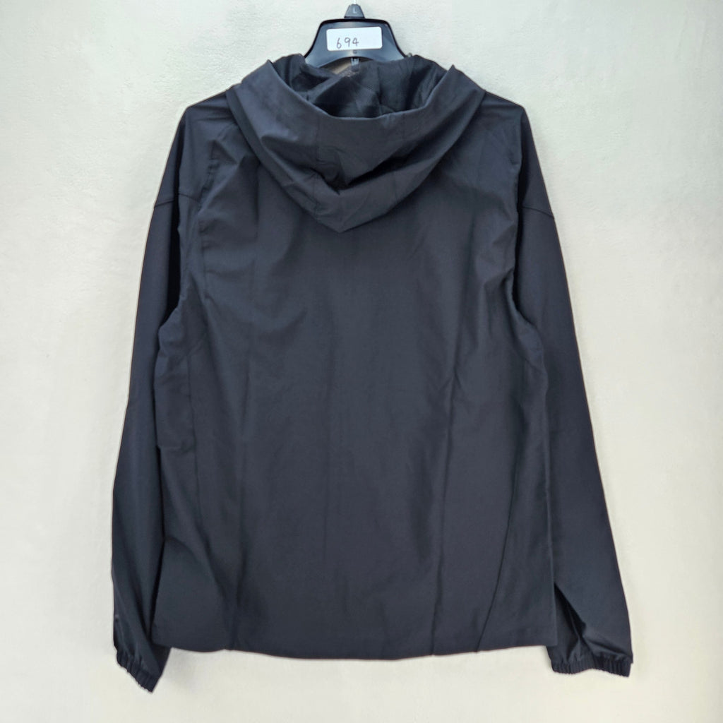 ADIDAS MEN'S MEDIUM MANCHESTER UNITED WIND BREAKER JACKET HOODED BLACK AEROREADY