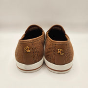 LAUREN RALPH LAUREN WOMEN'S 6.5 JINNY WOVEN SLIP-ON SNEAKER TAN NWOB