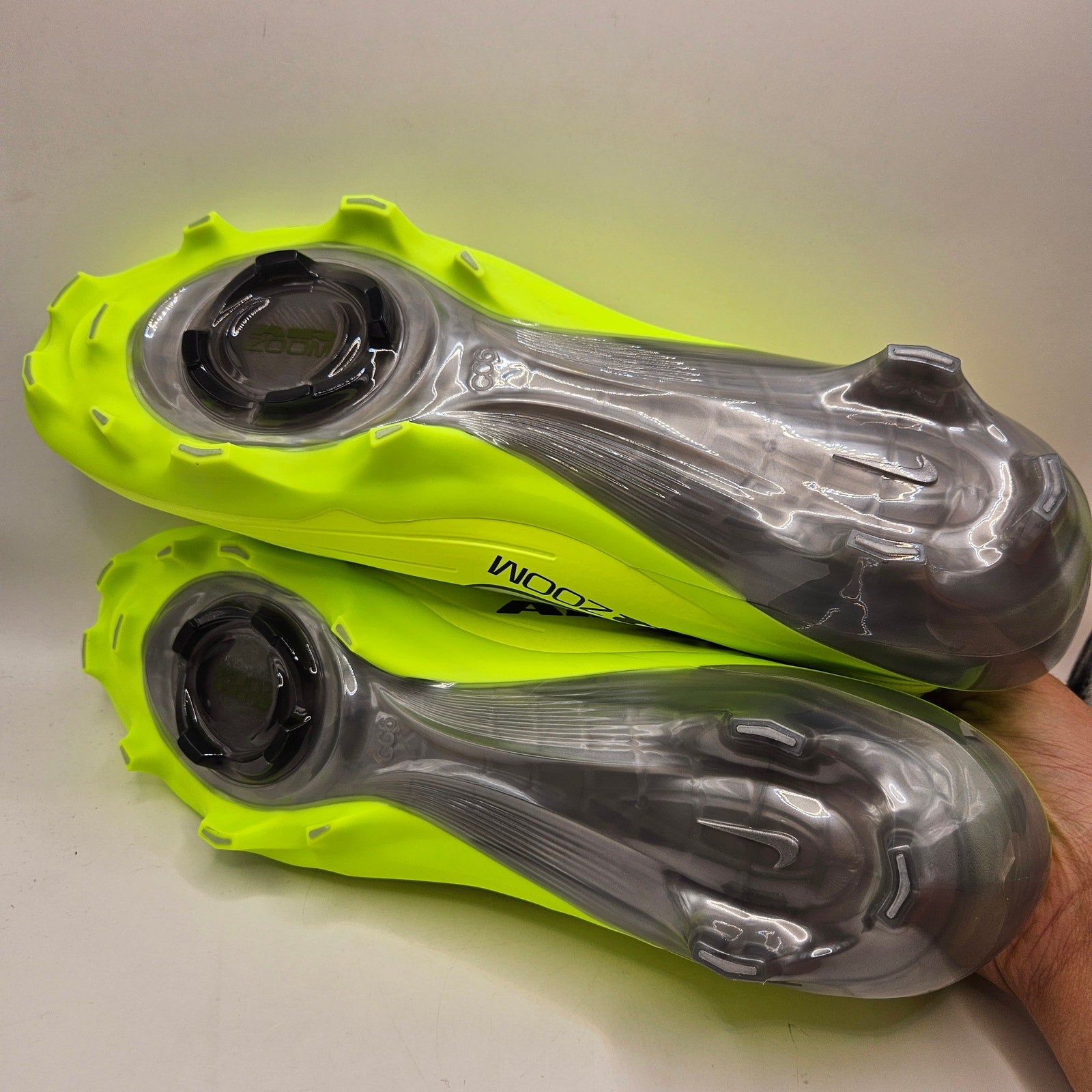 NIKE MEN'S 14 ZOOM AIR VAPOR PRO 1 FOOTBALL CLEATS VOLT SILVER FB3298-800 NWOB
