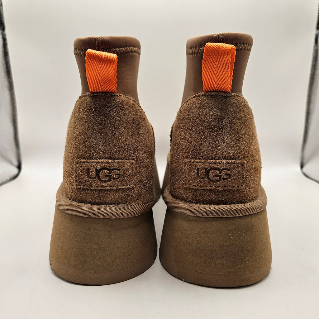 UGG WOMEN'S 10 MINI DIPPER CLASSIC SUEDE PLATFORM BOOTS CHESTNUT 1168170 NWOB