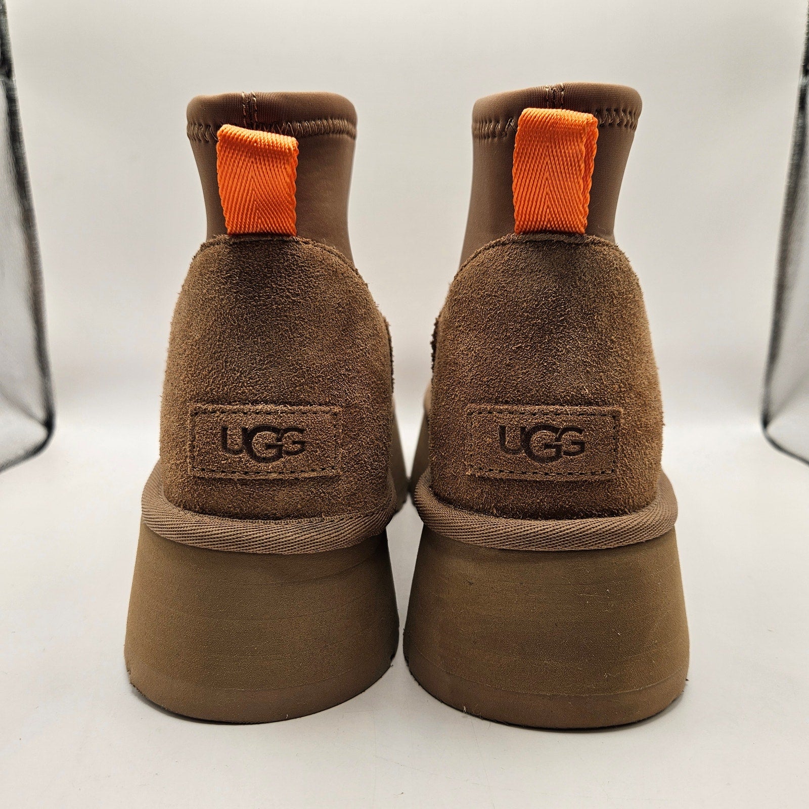 UGG WOMEN'S 10 MINI DIPPER CLASSIC SUEDE PLATFORM BOOTS CHESTNUT 1168170 NWOB