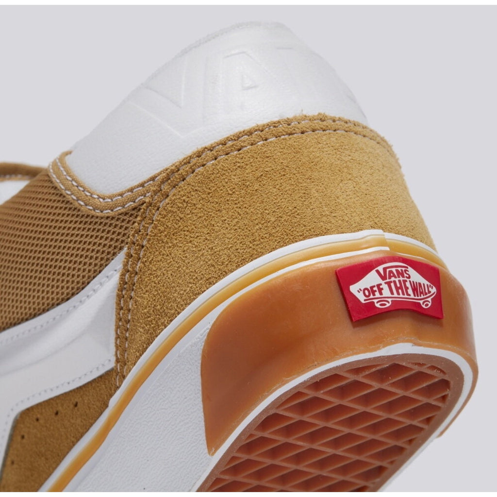 VANS MEN'S 9.5 KNU SKOOL MID SUEDE CHUNKY SKATEBOARDING SHOES KHAKI GUM NIB