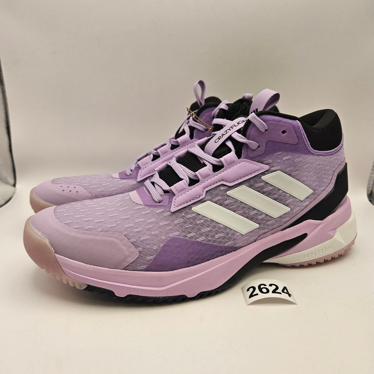ADIDAS WOMEN'S 10 CRAZYFLIGHT 6 MID PURPLE INDOOR VOLLEYBALL SHOES HP7031 NWOB