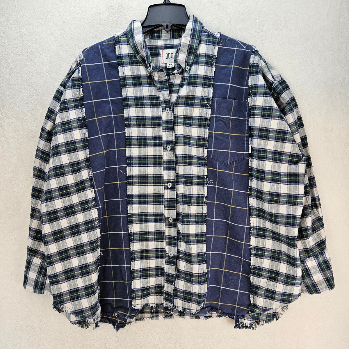 BDG URBAN OUTFITTERS WOMEN'S MEDIUM PATCHWORK PLAID BUTTON FRONT SHIRT BOHO