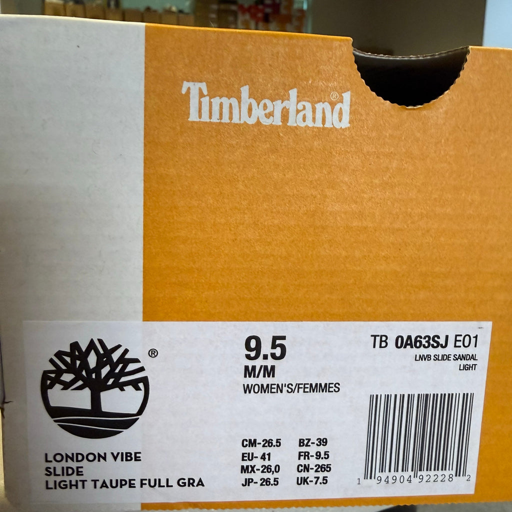 TIMBERLAND WOMEN'S 9.5 LONDON VIBE SLIDE LIGHT TAUPE FULL GRAIN NIB
