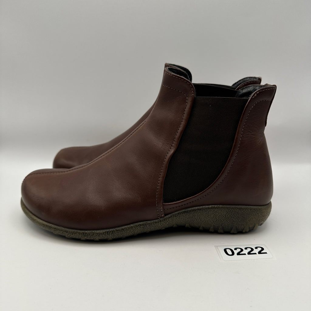NAOT Size 37 Women's Chelsea Mid Brown Leather Rubber Sole