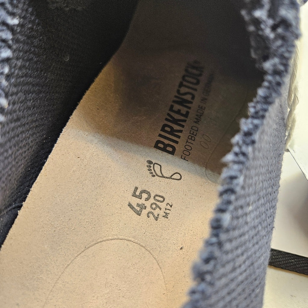 BIRKENSTOCK MEN'S 12 BEND LOW DECON MIDNIGHT TEXTILE FRAYED NARROW 1027296 NWOB