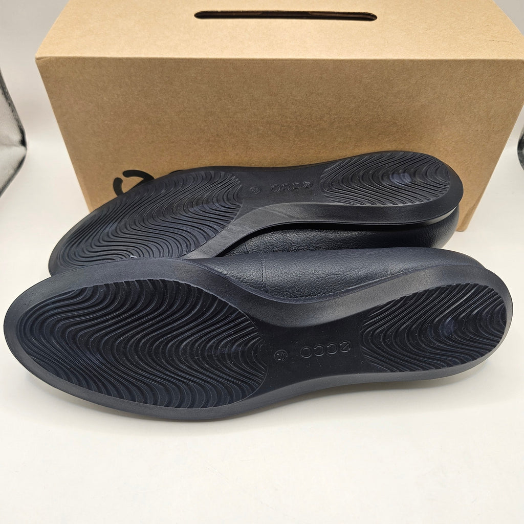 ECCO WOMEN'S 42 BALLERINA TOUCH 2.0 MARINE BLUE NIB LEATHER MADE IN PORTUGAL