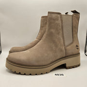 TIMBERLAND WOMEN'S 11 WIDE CARNABY COOL MID CHELSEA BOOTS NWOB OLIVE FULL GRAIN