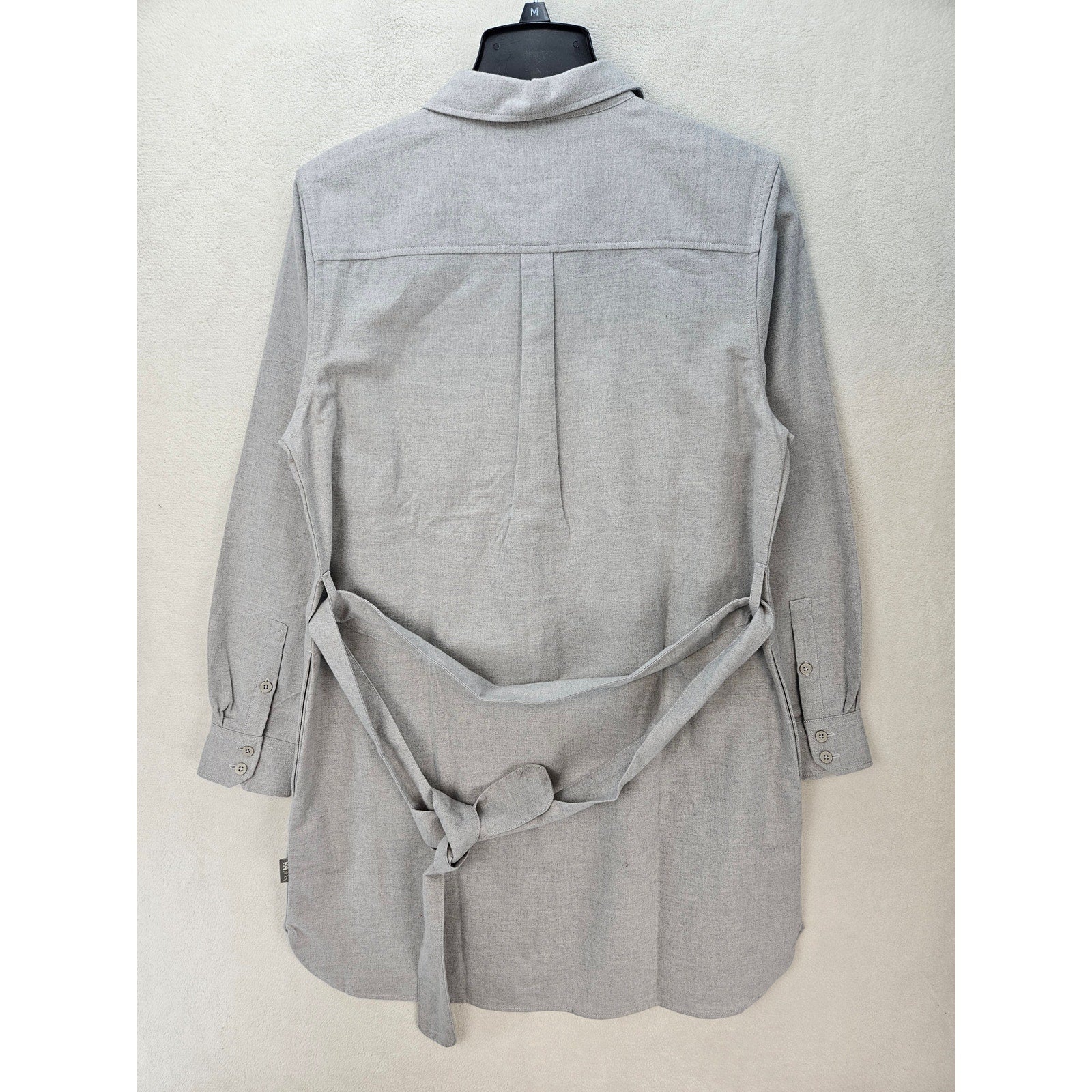 HELLY HANSEN WOMEN'S MEDIUM ORGANIC FLANNEL SHIRT DRESS MELLOW GREY NWT