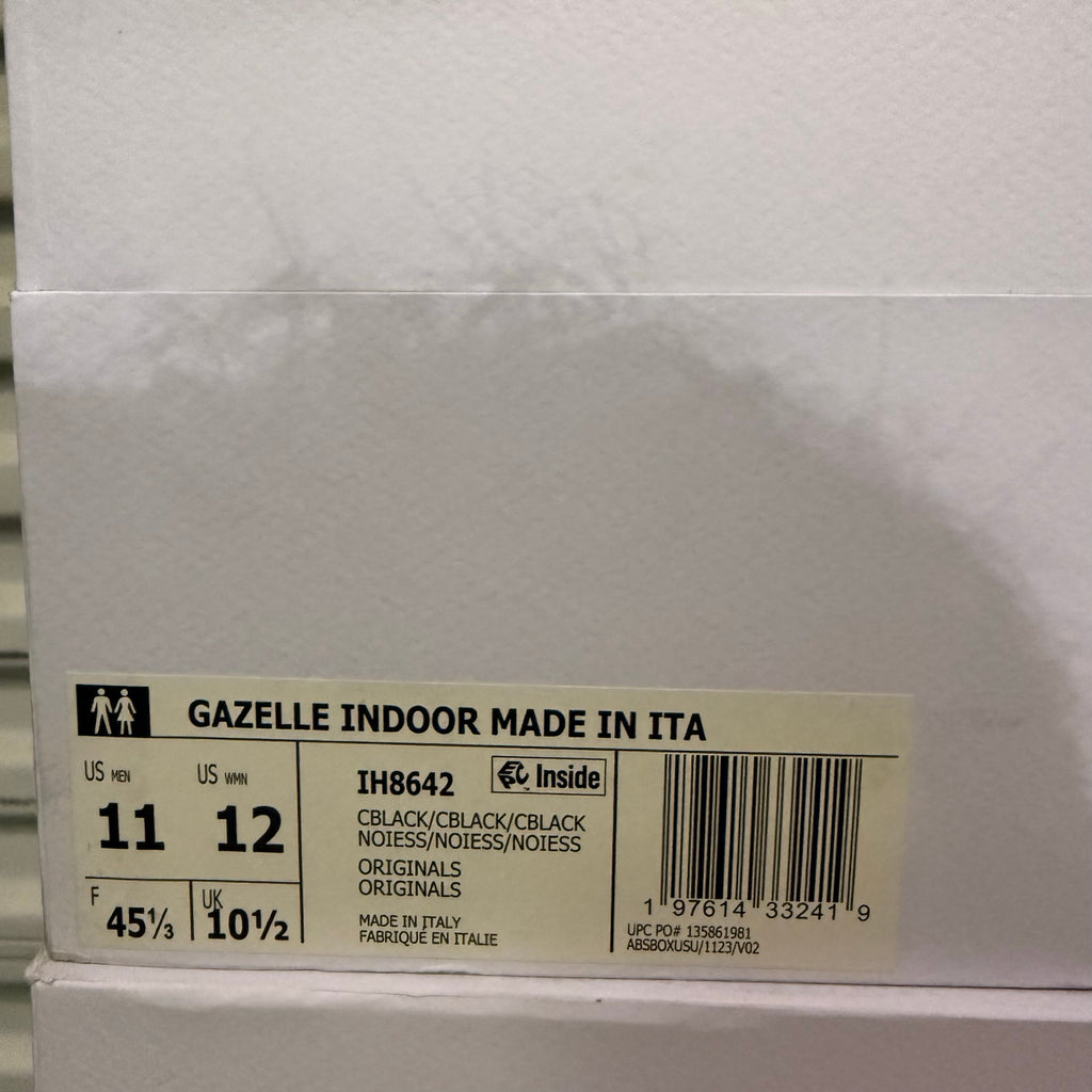 ADIDAS MADE IN ITALY MEN'S 11 PREMIUM GAZELLE INDOOR BLACK LEATHER IH8642