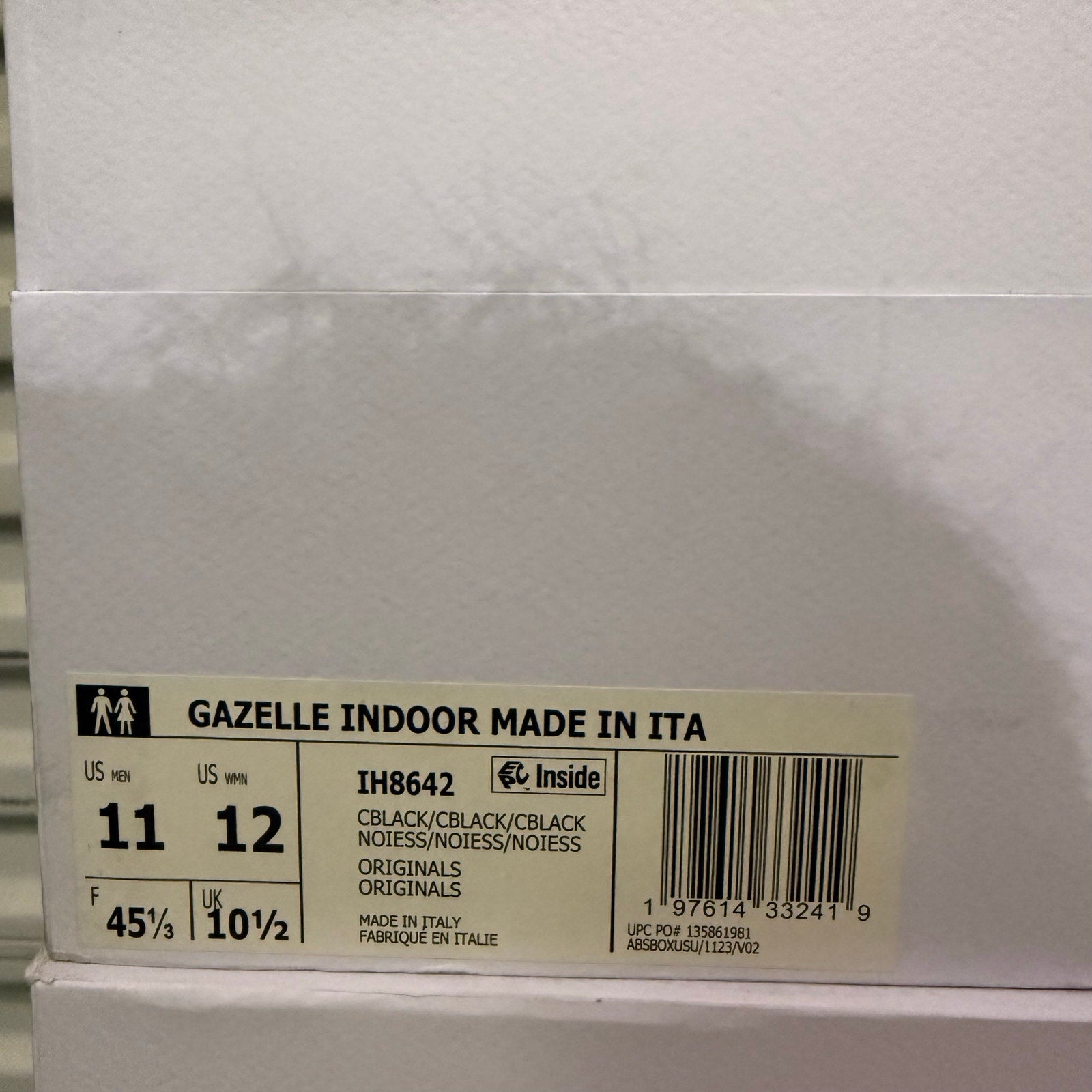 ADIDAS MADE IN ITALY MEN'S 11 PREMIUM GAZELLE INDOOR BLACK LEATHER IH8642