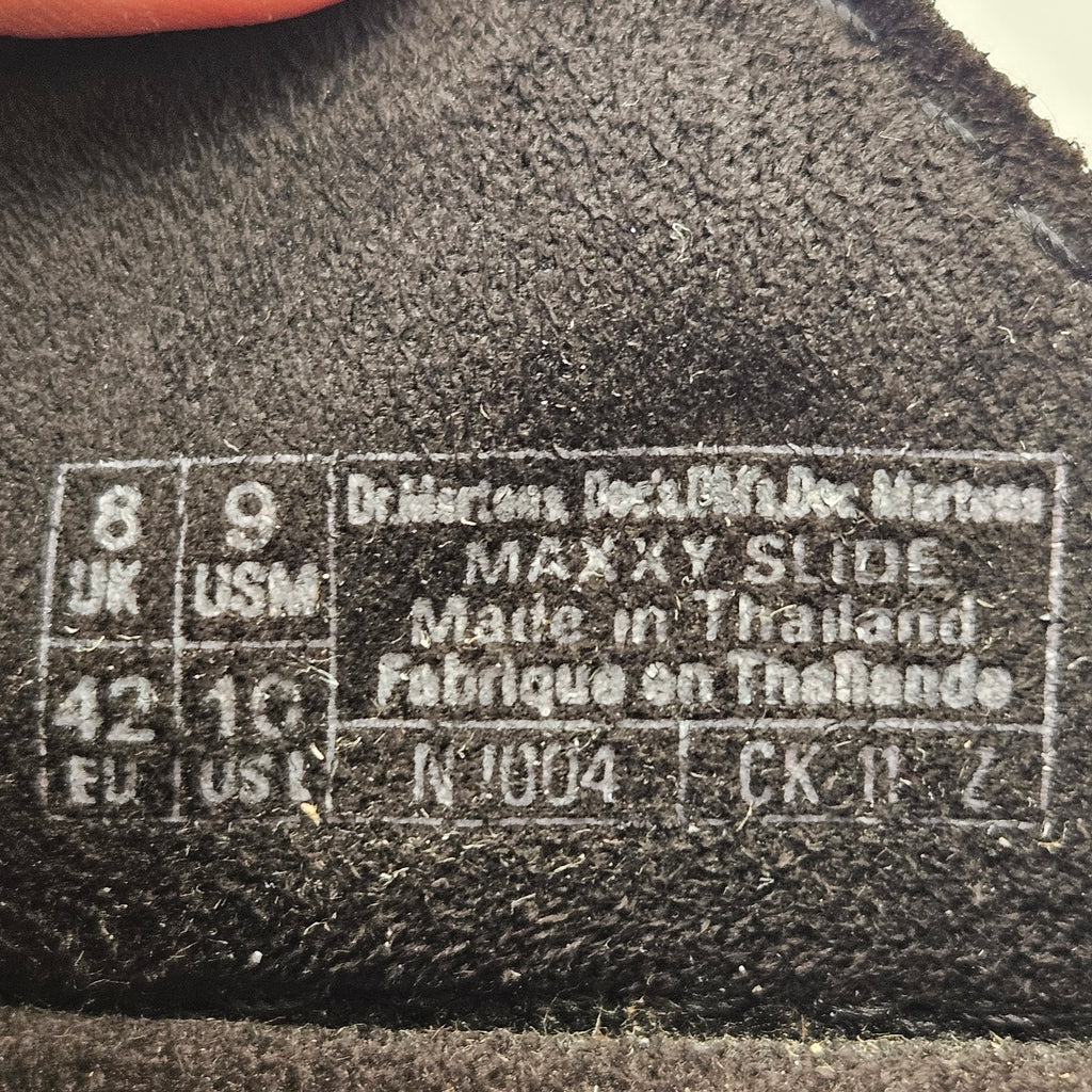 DR MARTENS MEN'S 9 MAXXY SLIDE SUPER SOFT SUEDE AGED BUCKLE NWOB