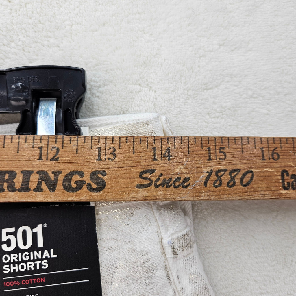 LEVI'S WOMEN'S 27 COATED 501 ORIGINAL FIT HIGH RISE SHORTS LUMINARY WHITE NWT