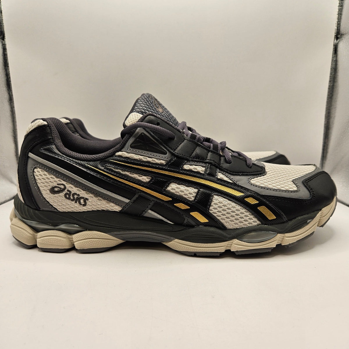 ASICS MEN'S 14 GEL-NYC 2055 SMOKE GREY OBSIDIAN GREY NWOB 1203A542 NWOB