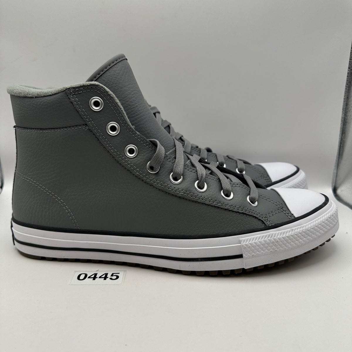 CONVERSE Mens' 11 All Star Hi Top Leather Sneaker Gray Winterized 168869C