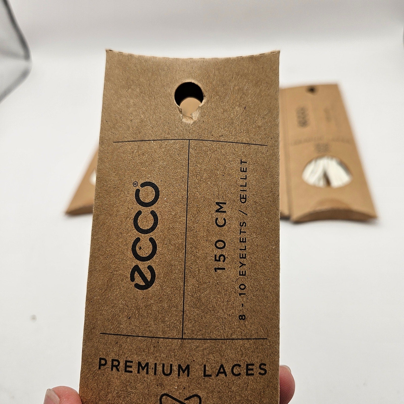 LOT OF 5 - ECCO PREMIUM LACES 150CM WHITE ROUND NIB 1X5 PAIRS