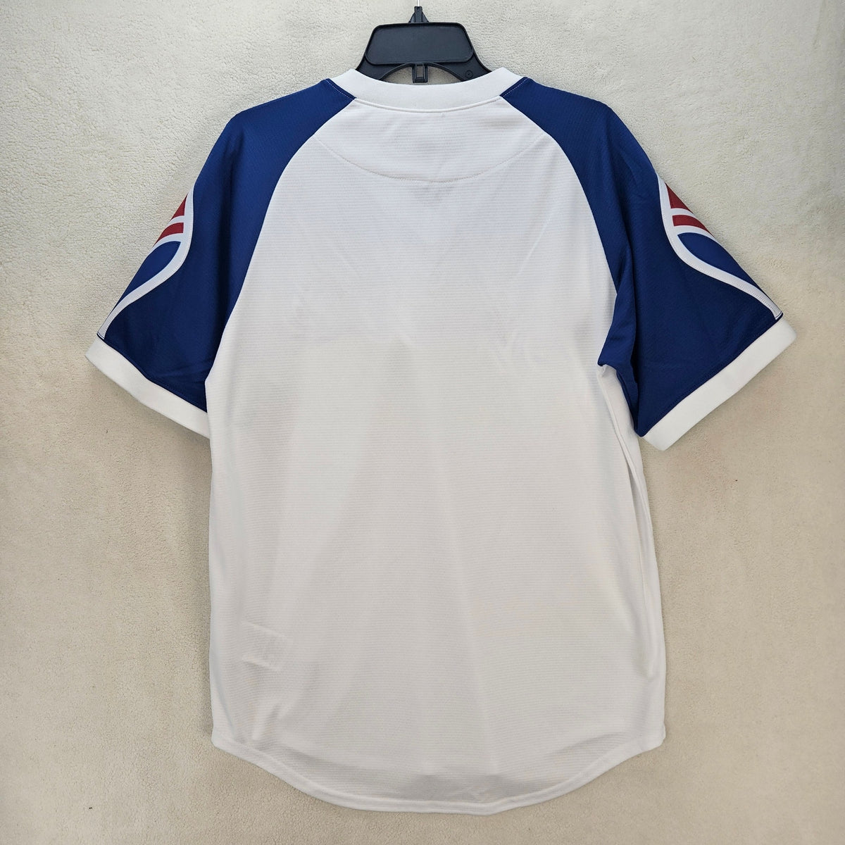 NIKE x ATLANTA BRAVES MEN'S MEDIUM BASEBALL JERSEY WHITE BLUE NWOT COOPERSTOWN