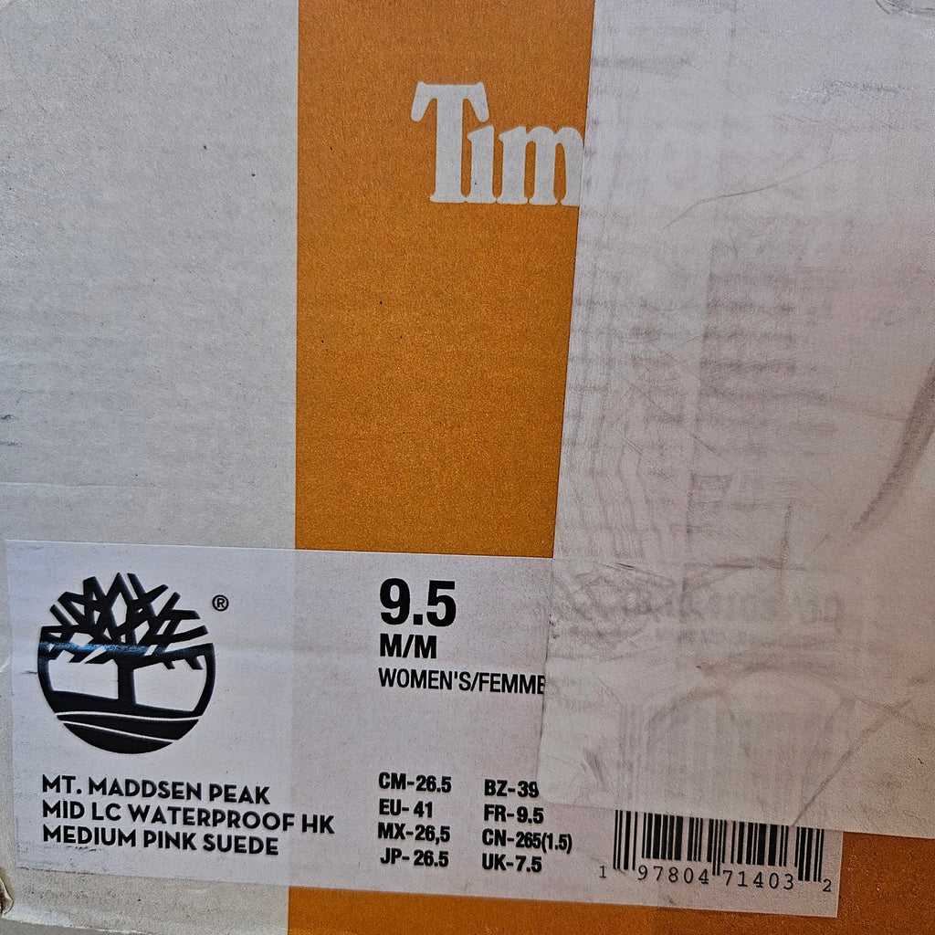 TIMBERLAND WOMEN'S 9.5 MT MADDSEN PEAK MEDIUM PINK NIB WATERPROOF HIKING
