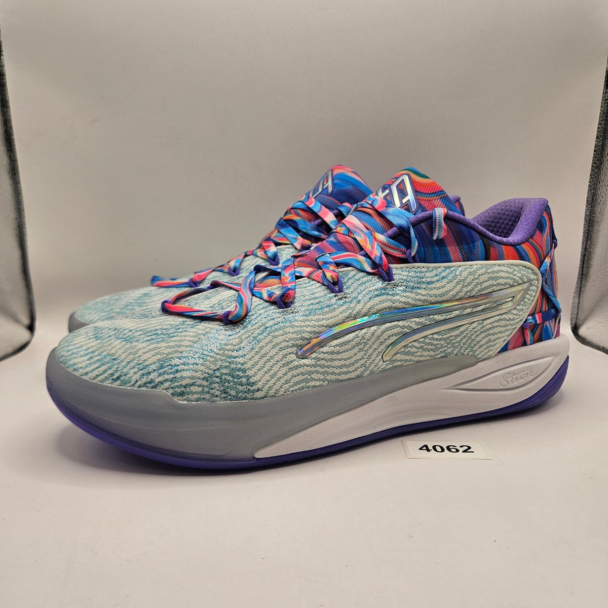 PUMA WOMEN'S 12.5 STEWIE 4 PRISM BASKETBALL SHOES BLUE PURPLE NWOB
