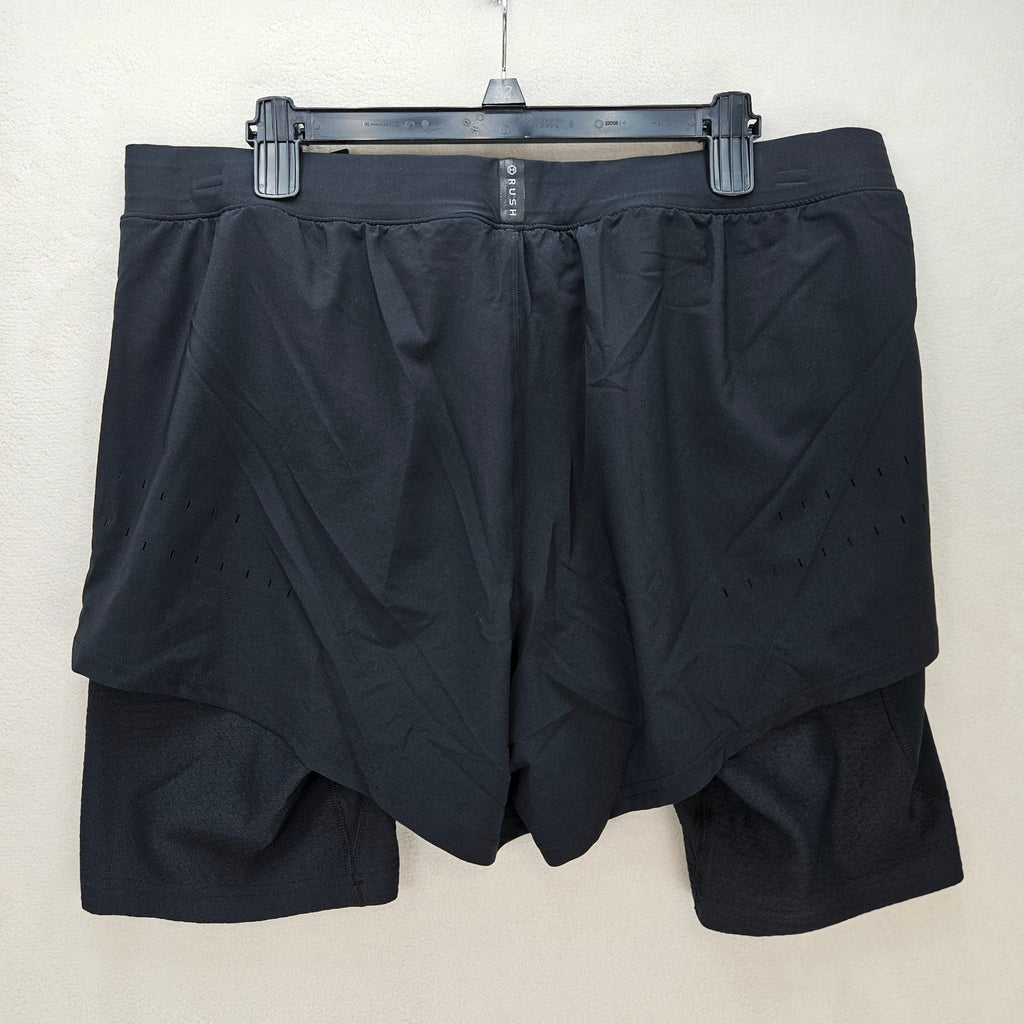 UNDER ARMOUR MEN'S XXL RUSH SMARTFORM 2-IN-1 SHORTS BLACK 1377154-001 NWT