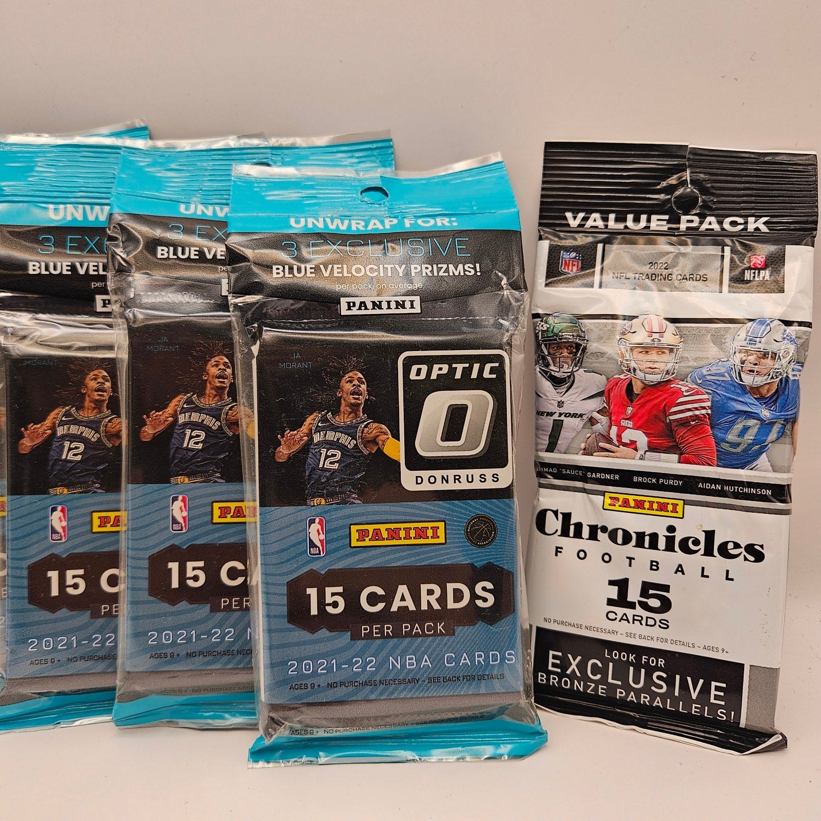 (6)2021-22 OPTIC NBA BASKETBALL +(1)2022 CHRONICLES FOOTBALL CARD PANINI COMBO