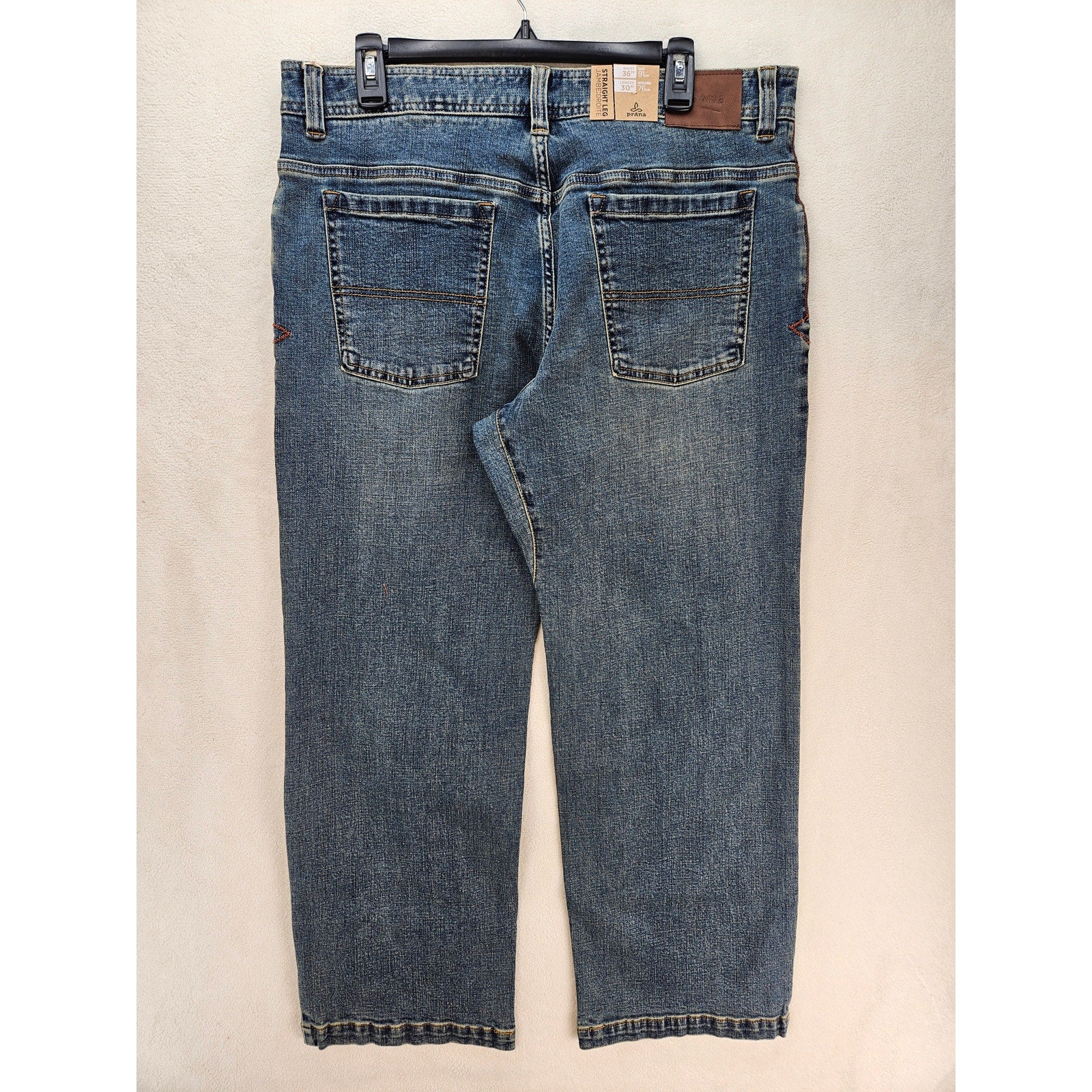 PRANA MEN'S 36X30 AXIOM JEAN ANTIQUE STONE WASH NWT STRAIGHT LEG