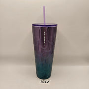 STARBUCKS SPRING PURPLE TWILIGHT OMBRE MERMAID SCALES STAINLESS STEEL TUMBER NWT