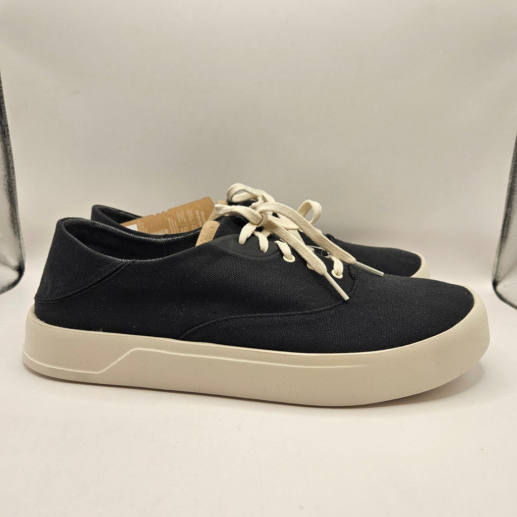 OLUKAI MEN'S 11 TRADEWIND BLACK LAVA ROCK LIGHTWEIGHT CANVAS COMFORT SHOES NWOB
