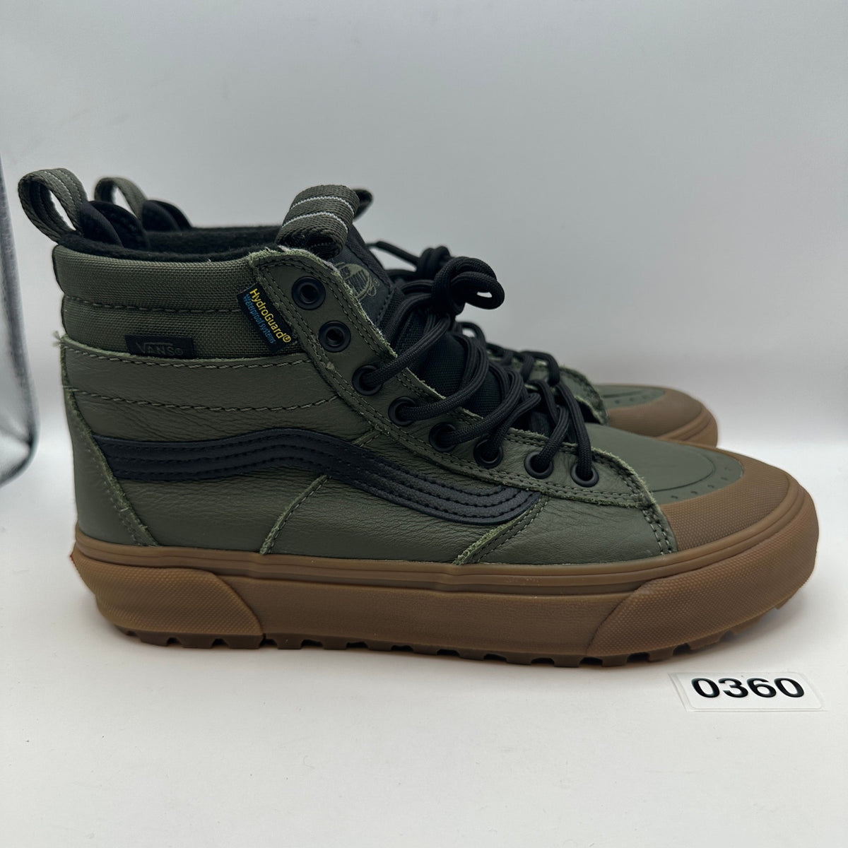 VANS Men's 7.5 MTE Sk8 Hi Military Green/Gum Outsole Primaloft