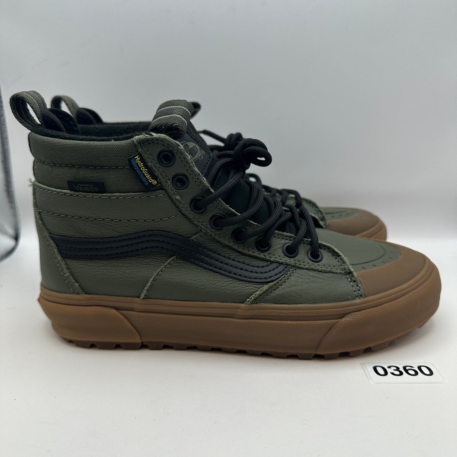 VANS Men's 7.5 MTE Sk8 Hi Military Green/Gum Outsole Primaloft