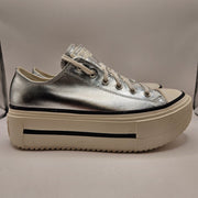 CONVERSE MEN'S 9 CHUCK TAYLOR LIFT DOUBLE STACK PLATFORM SILVER METALLIC A16406C