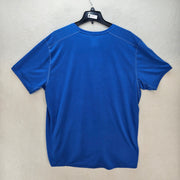 BROOKS WOMEN'S XXL DISTANCE GRAPHIC SHORT SLEEVE BLUE TEE RESPECT HER RUN NWT