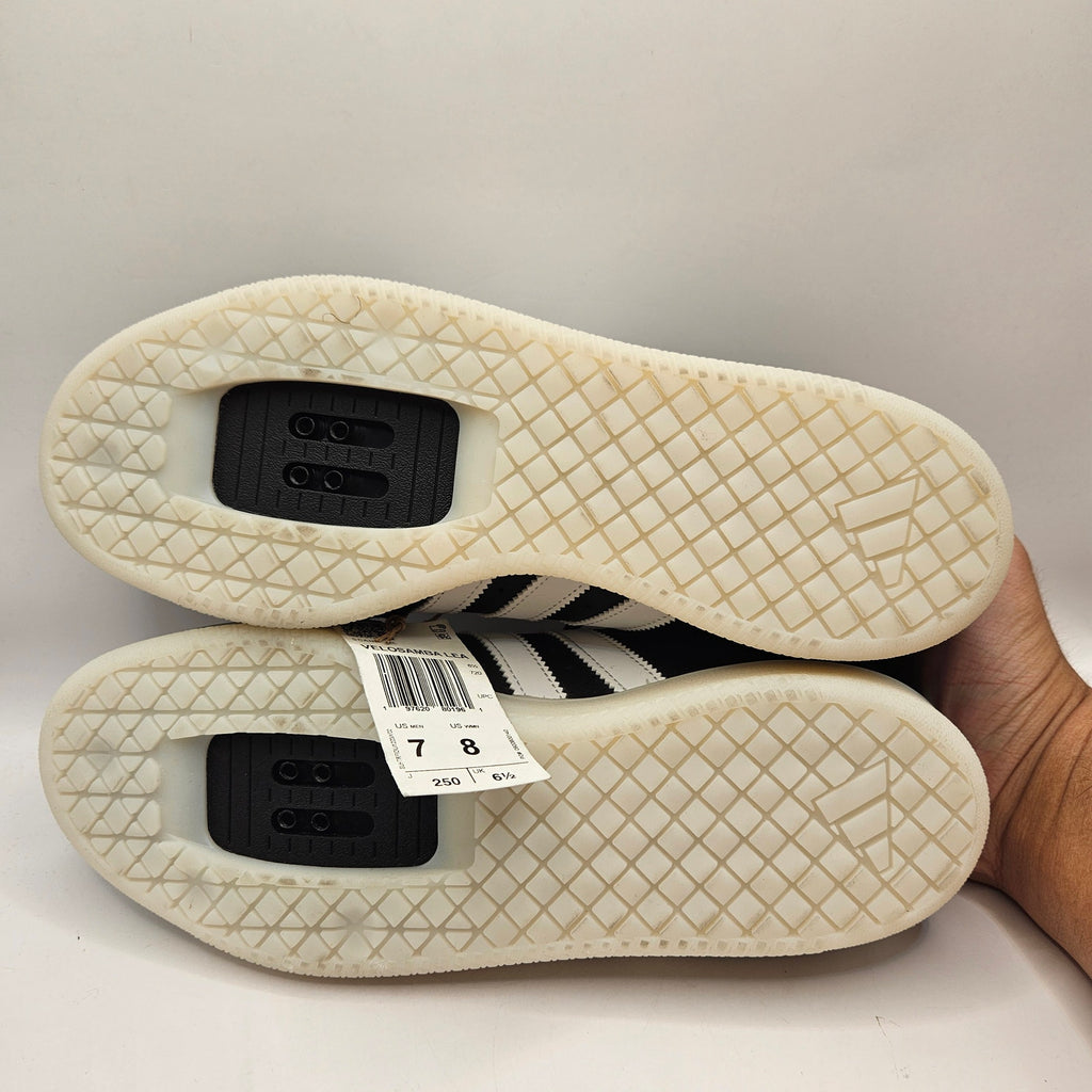 ADIDAS MEN'S 7 VELOSAMBA LEATHER CORE BLACK CLOUD WHITE JP7779 NWOB CYCLING
