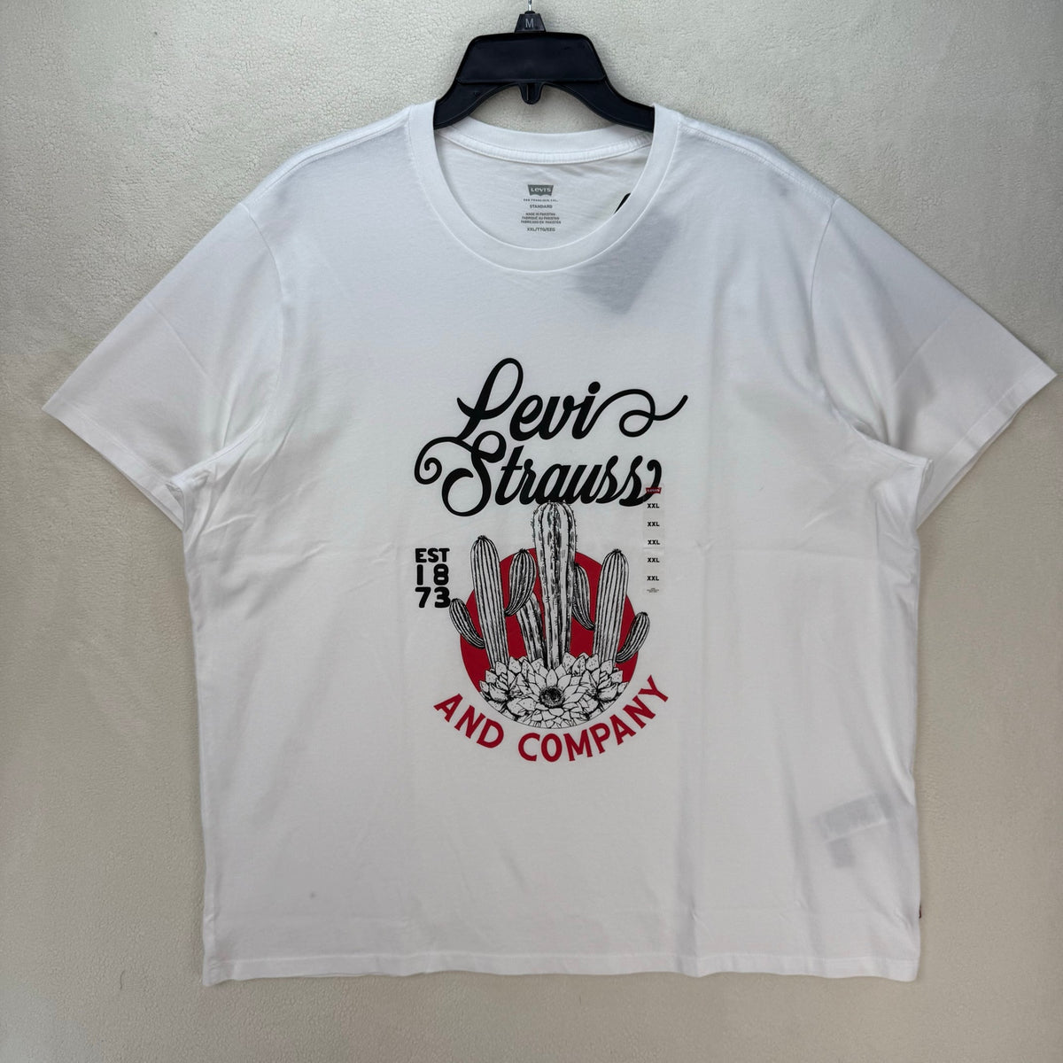 LEVI'S MEN'S XXL CACTUS FLOWER WHITE TSHIRT