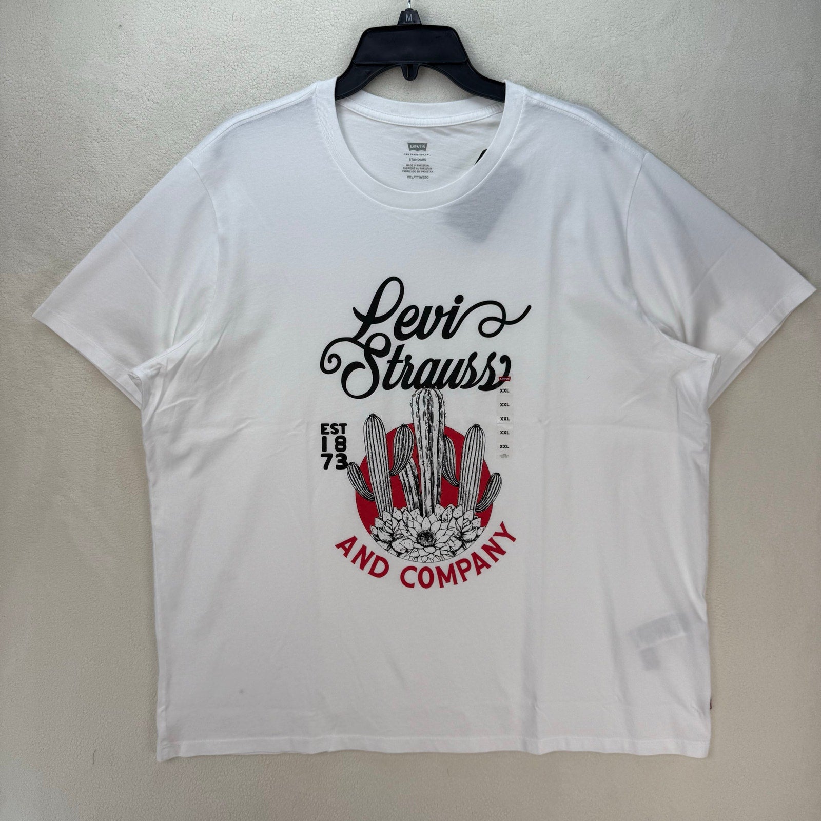 LEVI'S MEN'S XXL CACTUS FLOWER WHITE TSHIRT