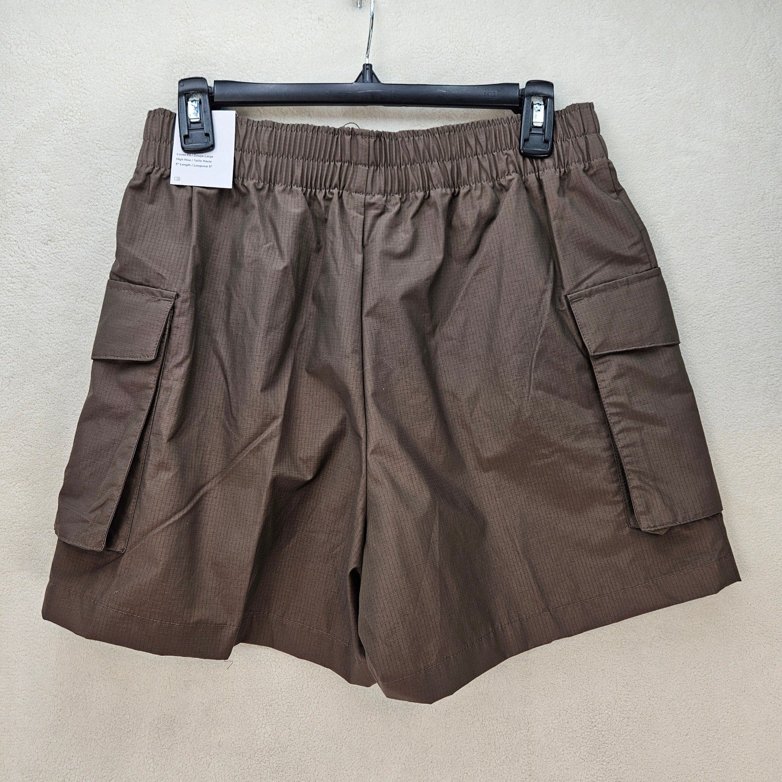 NIKE WOMEN'S SMALL NSW ESSENTIAL WOVEN 5" CARGO SHORTS BROWN NWT HM6982-010