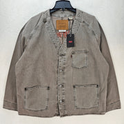 LEVI'S MENS LARGE UNION ENGINEER CARDIGAN UNIFORM BADGE TAN NWT