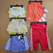 LOT OF 5 - ADIDAS NIKE ATHLETIC GIRLS XS-L SKORTS SHORTS NWT