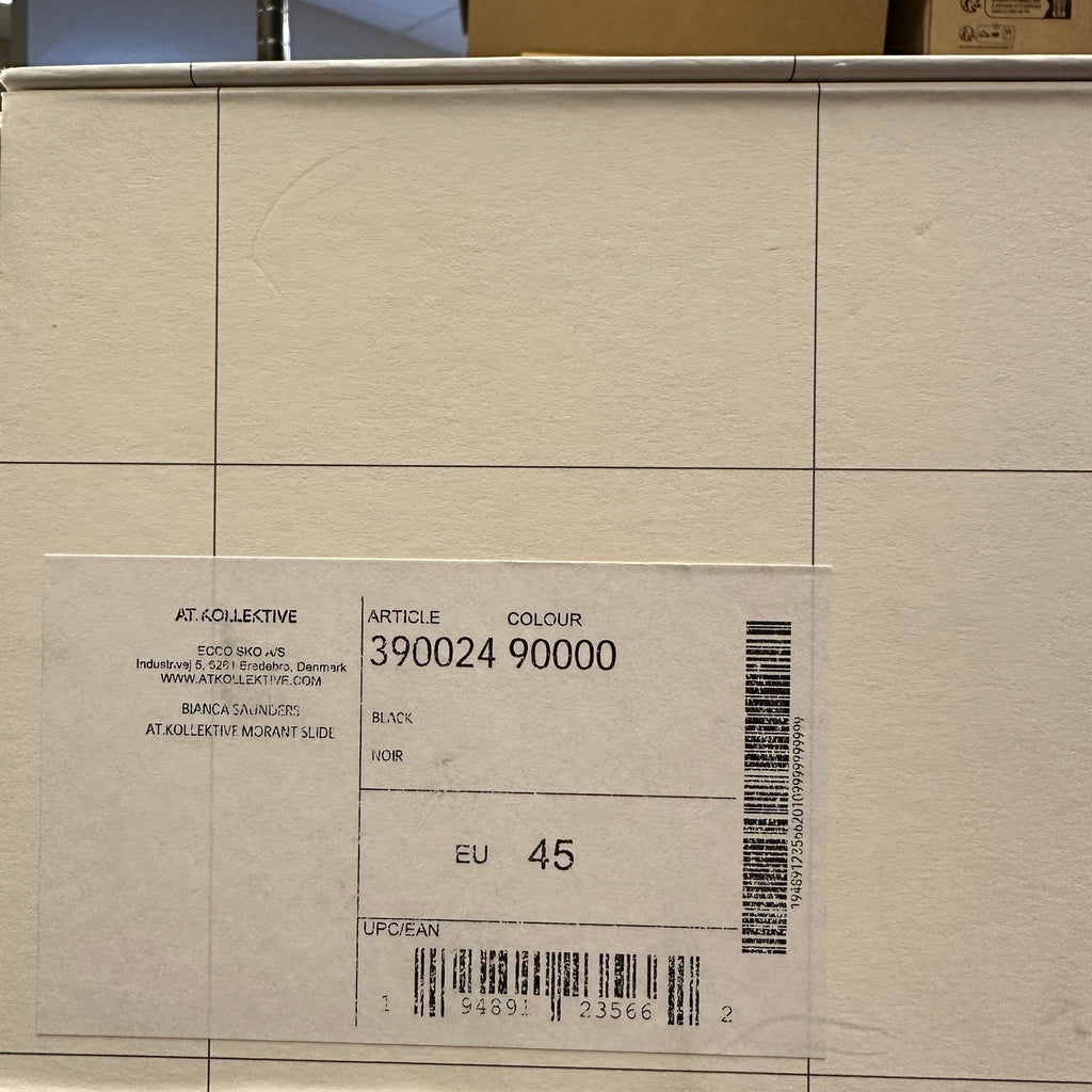 ECCO KOLLECTIVE X BIANCA SAUNDERS 45 MORANT SLIDE BLACK NIB $500 39002490000