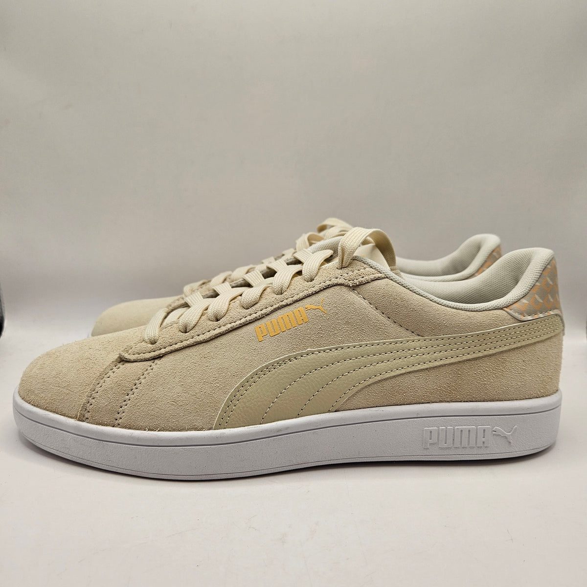 PUMA MEN'S 9.5 SMASH 3.0 GEOMETRIC TAN SUEDE SNEAKERS 403485-01 NWOB
