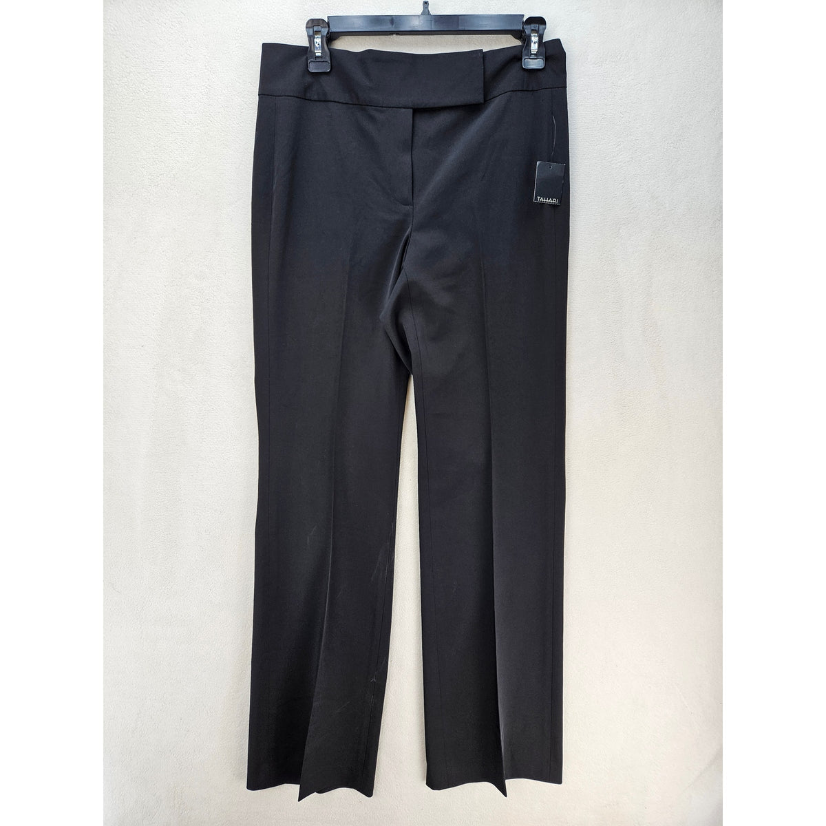 TAHARI WOMEN'S 6 BLACK CAREER DRESS PANTS FLAT FRONT STRAIGHT LEG TROUSER NWT